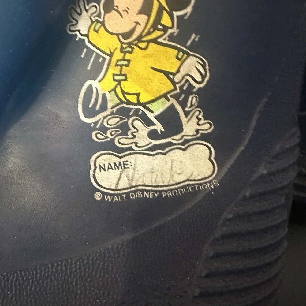 Mickey Mouse Rain Boots Disney Pals Kids Size 13 Slip On Galoshes Disneyana 1980